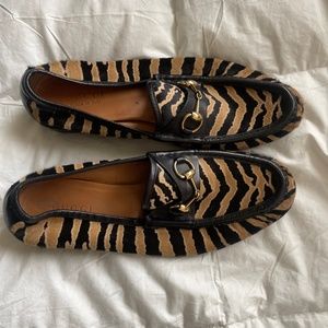 Pony hair. Leapord print. Gucci loafer with gold hardware.